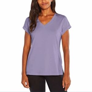 New XL BANANA REPUBLIC V-Neck Rolled Sleeve Tee Shirt Purple NWT